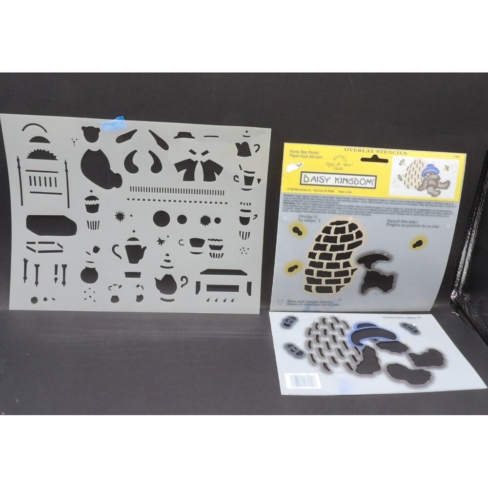 Teddy Bear Stencils Set of 2  Daisy Kingdom Bear & Honey; Unknown Bear Tea Party